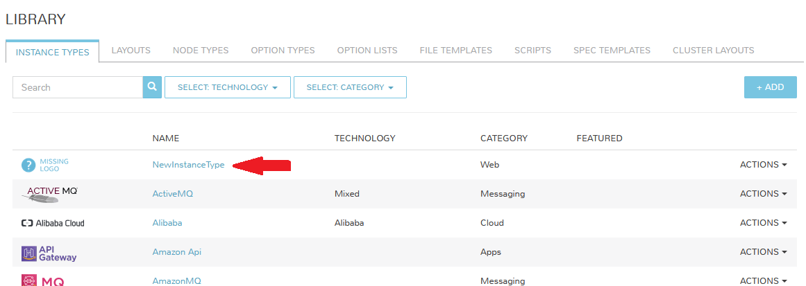 Opening our newly created instance type