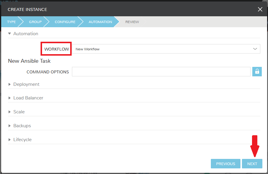 Running the new workflow on provisioning